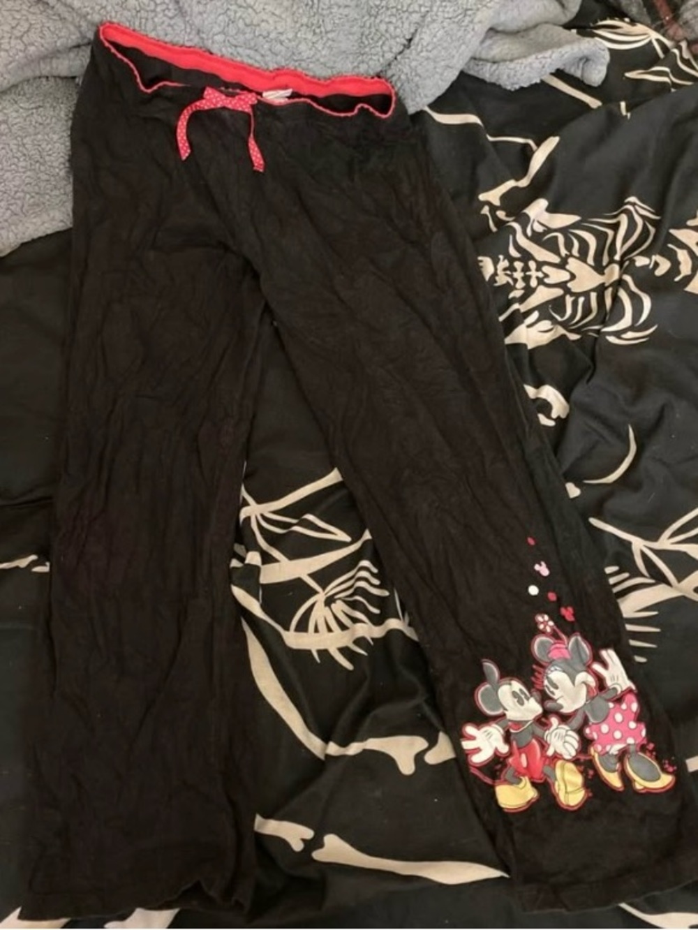 Disney Black Pajama Pants with Mickey & Minnie
